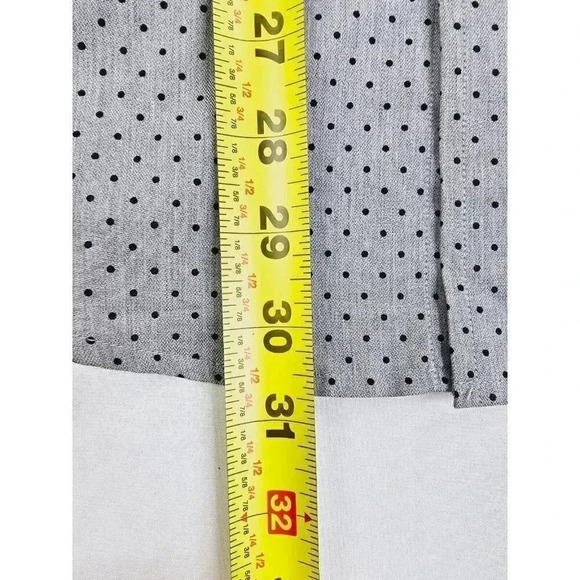 Ben Sherman Soho Slim Fit Mens Size Large Gray Black Polka Dot Long Sleeve Shirt - Picture 6 of 13